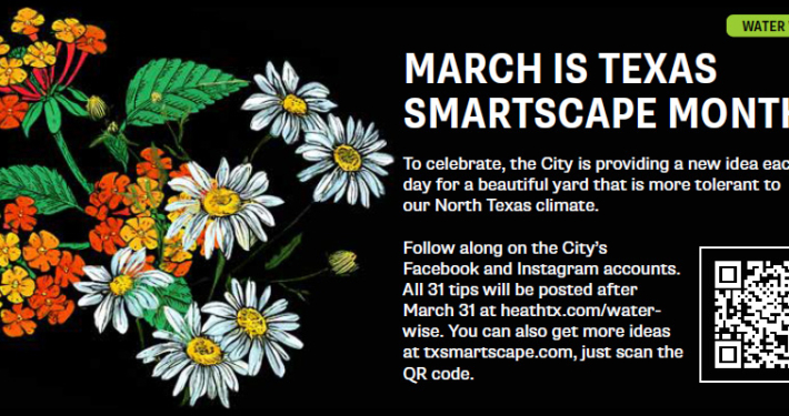 Cover image from April 2025 newsletter stating that March is Texas SmartScape month.