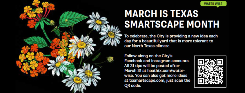 Cover image from April 2025 newsletter stating that March is Texas SmartScape month.