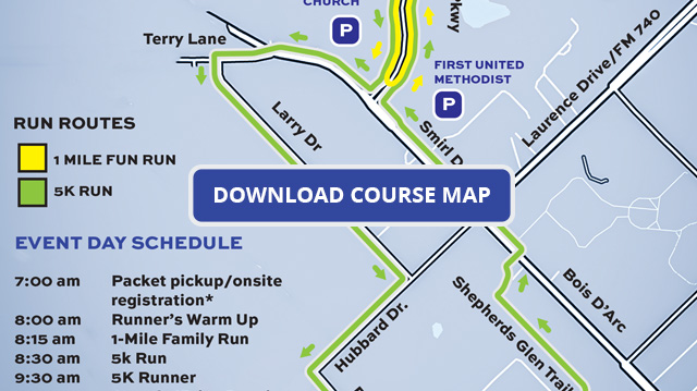 Course map for Heart of Heath 5k and Family Run.