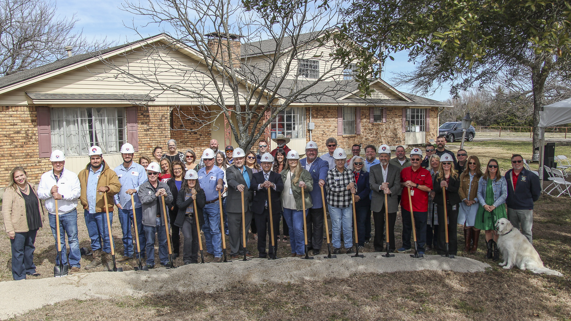 City leaders and dignitaries from County and State level break ground for new Public Works facility.