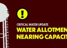 Water allotment nearing capacity.